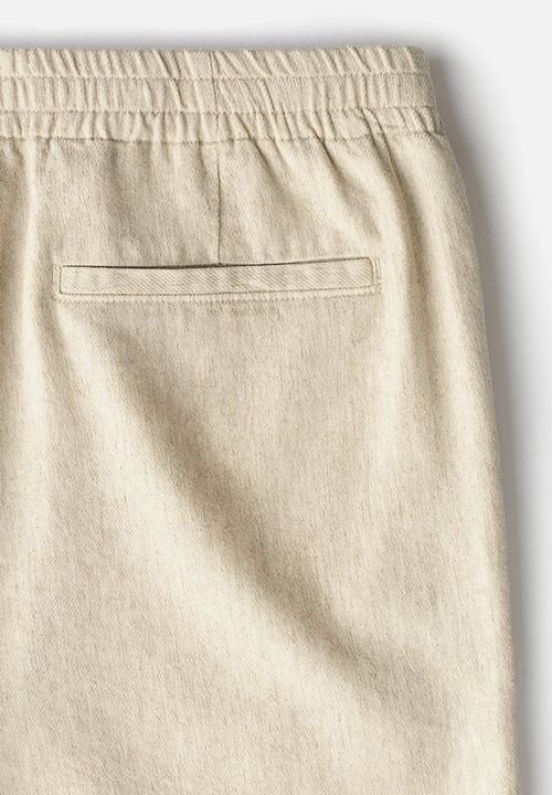 H&M - Regular fit linen-blend shorts - light beige