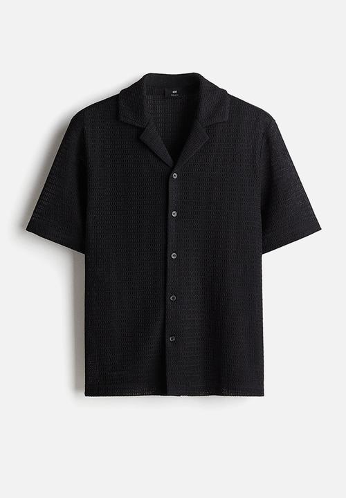 H&M - Regular fit resort shirt - black