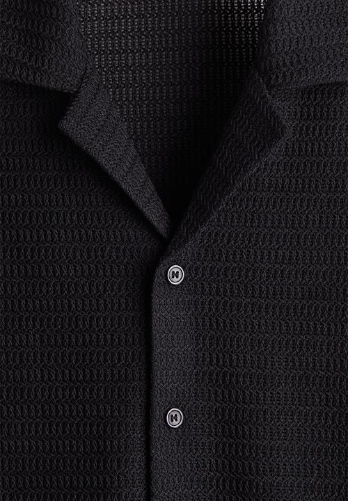 H&M - Regular fit resort shirt - black
