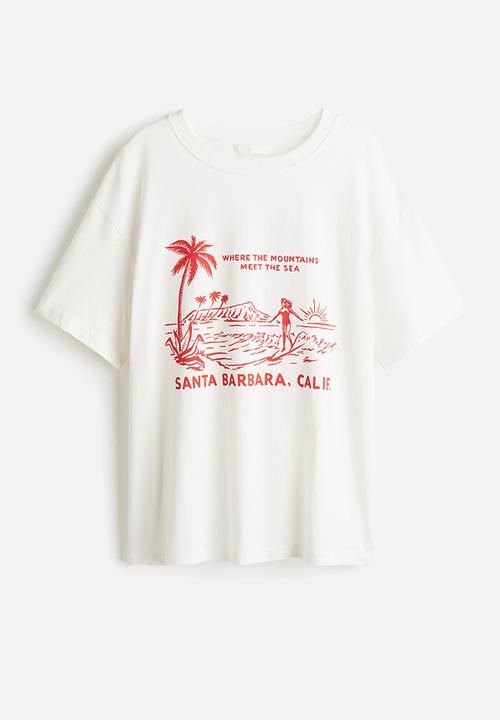 H&M - Oversized T-shirt - white/santa barbara 