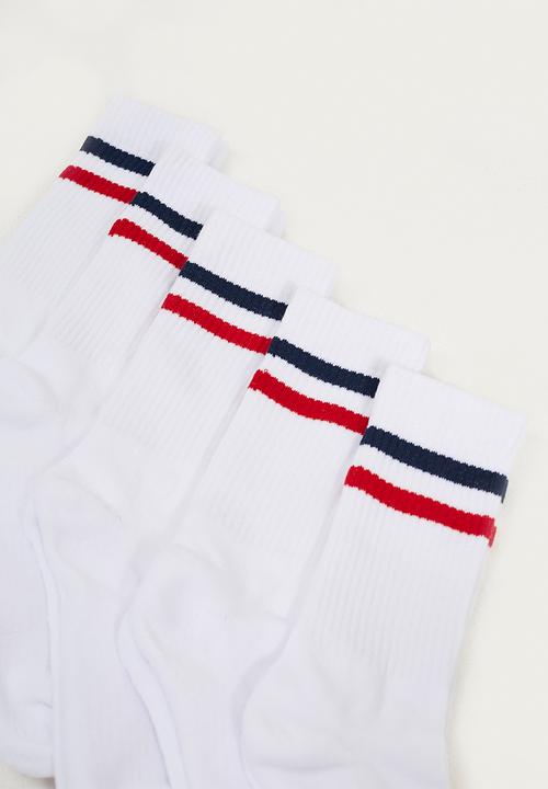 Brave Soul - 5 Pack Socks - White