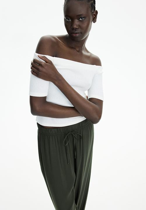 H&M - Wide pull-on trousers - dark green