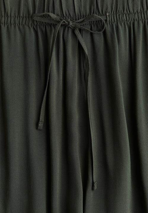 H&M - Wide pull-on trousers - dark green