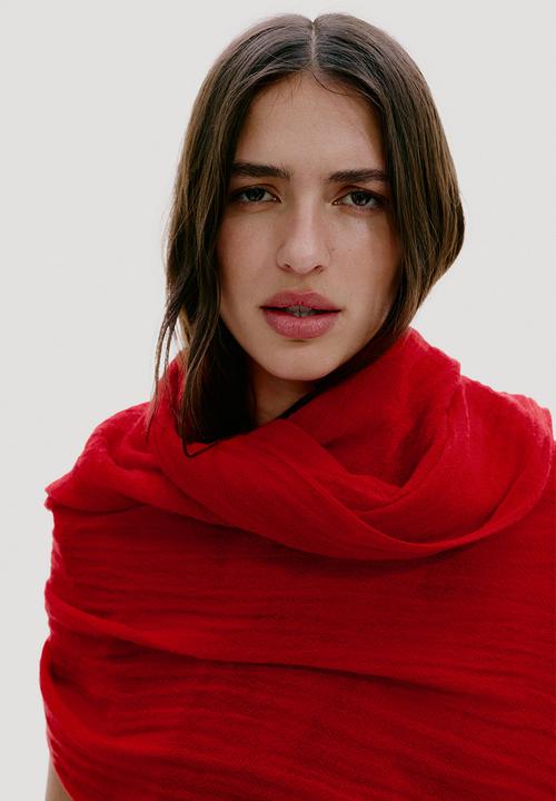 H&M - Linen-blend shawl - red