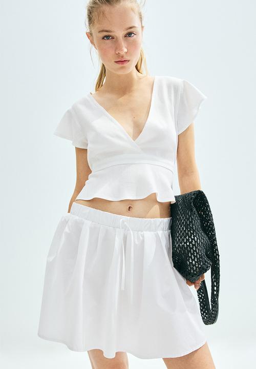 H&M - Linen-blend blouse - white
