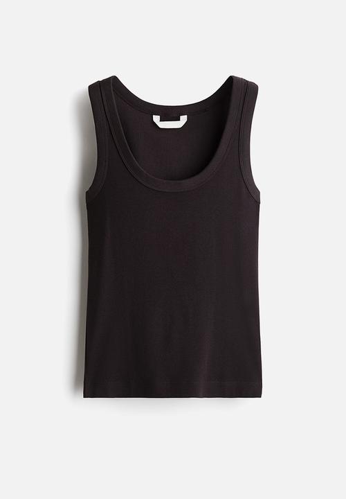 H&M - Fitted vest top - dark brown 