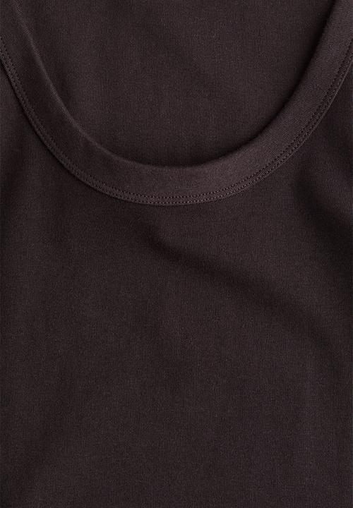 H&M - Fitted vest top - dark brown 