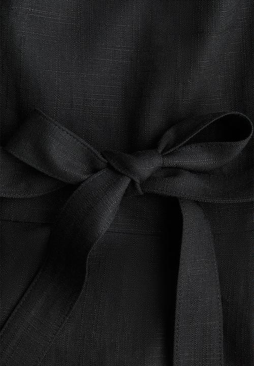 H&M - Linen-blend blouse - black