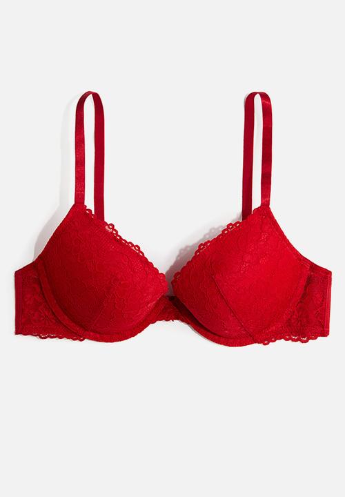 H&M - Lace push-up bra - red