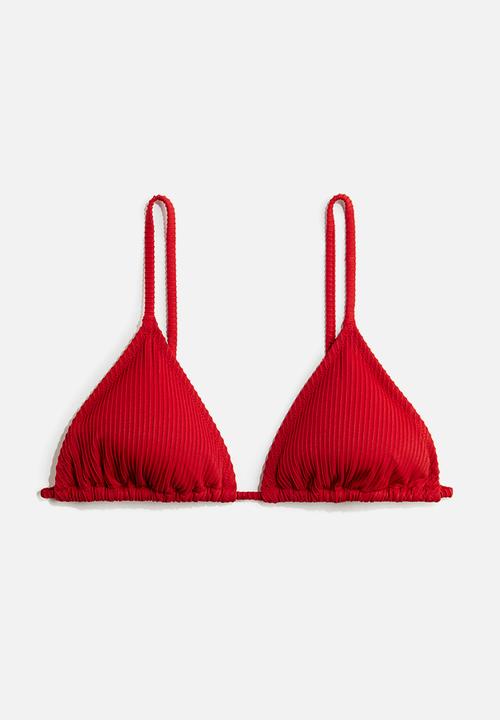 H&M - Padded triangle bikini top - red