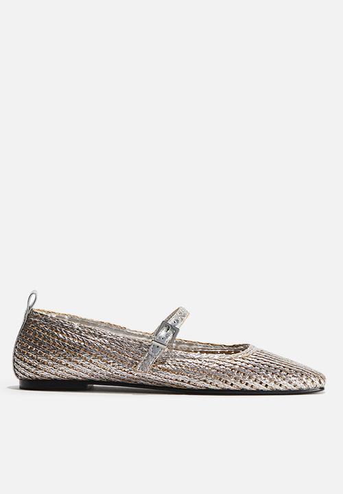 H&M - Straw mary janes - beige & silver coloured 