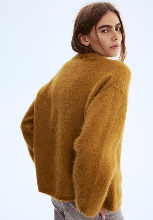 H&M - Oversized mohair-blend jumper - mustard yellow