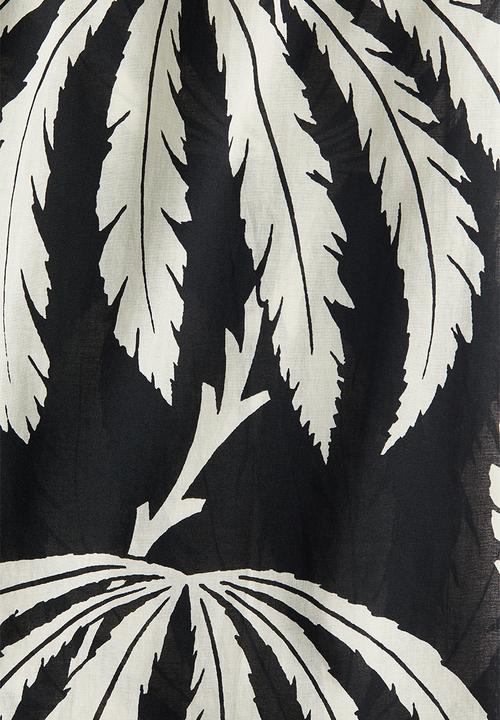 H&M - Cotton drawstring trousers - black/palm trees