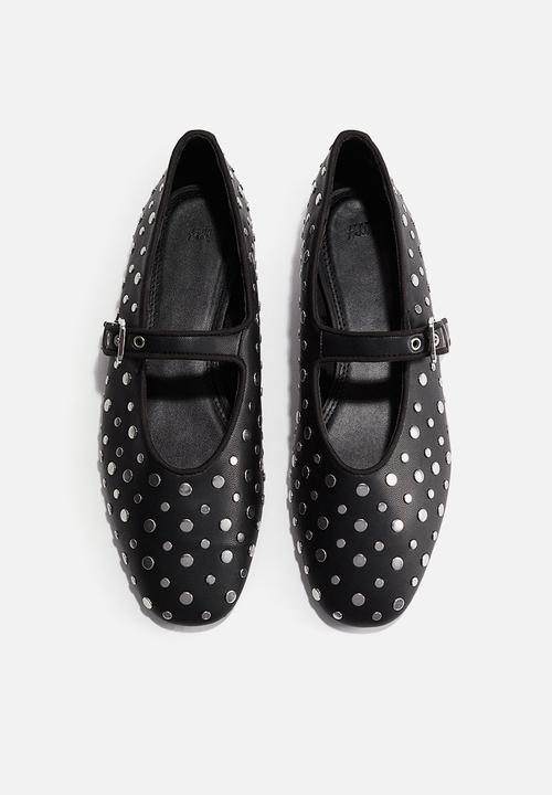 H&M - Studded mary jane ballet pumps - black