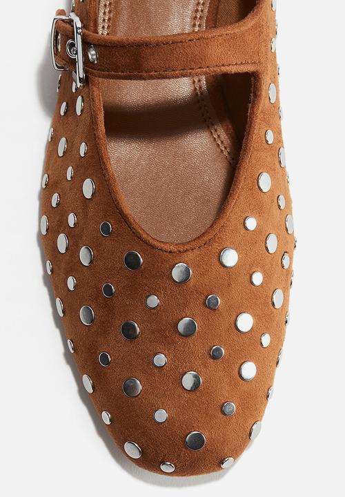 H&M - Studded mary jane ballet pumps - brown