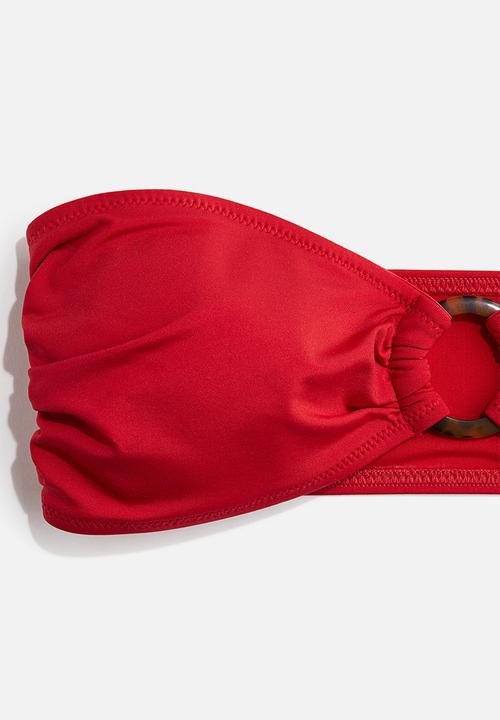 H&M - Padded bandeau bikini top - red