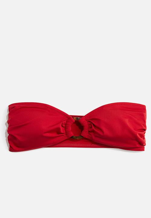 H&M - Padded bandeau bikini top - red