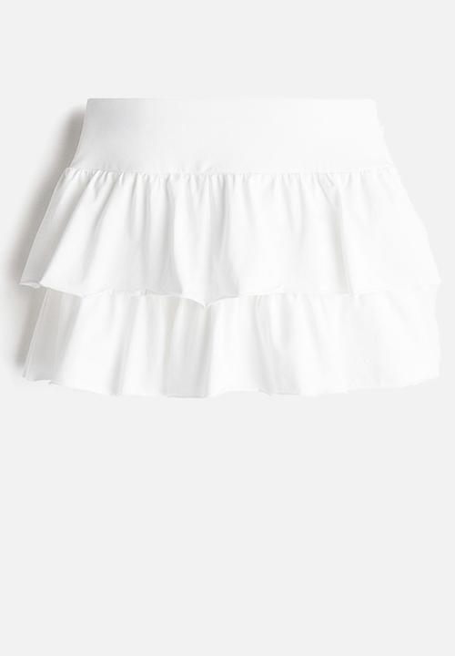 H&M - Tiered jersey mini skirt - white