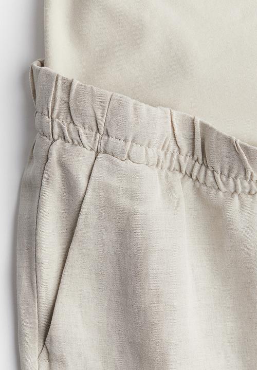 H&M - Mama linen-blend trousers -  light beige
