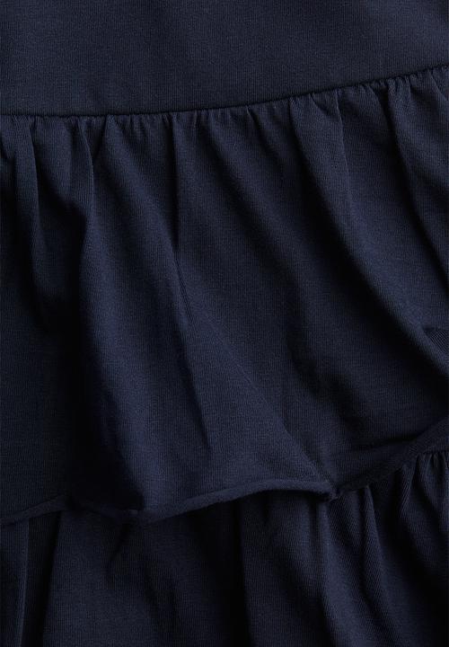 H&M - Tiered jersey mini skirt - navy blue