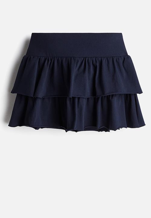 H&M - Tiered jersey mini skirt - navy blue