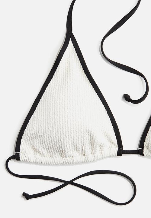 H&M - Padded triangle bikini top - white/black