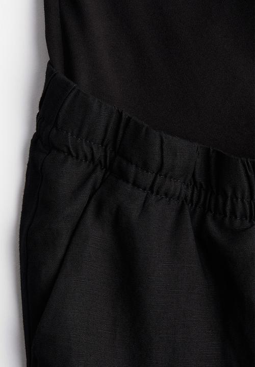 H&M - Mama linen-blend trousers - black