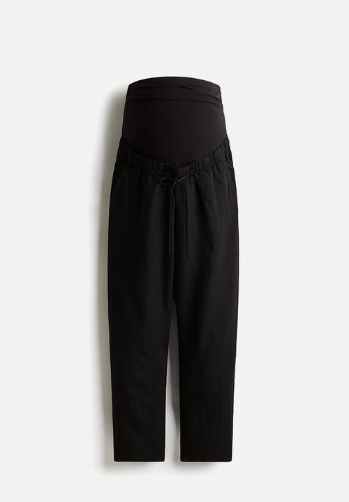 H&M - Mama linen-blend trousers - black