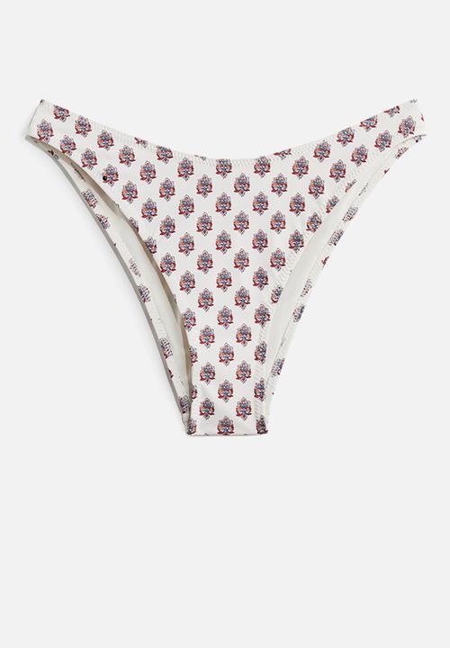 H&M - Cheeky bikini bottoms - white/floral