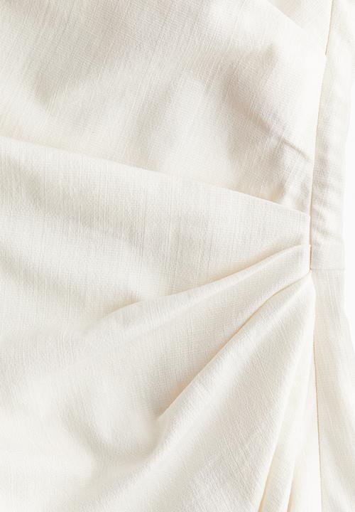 H&M - Draped one-shoulder dress - white