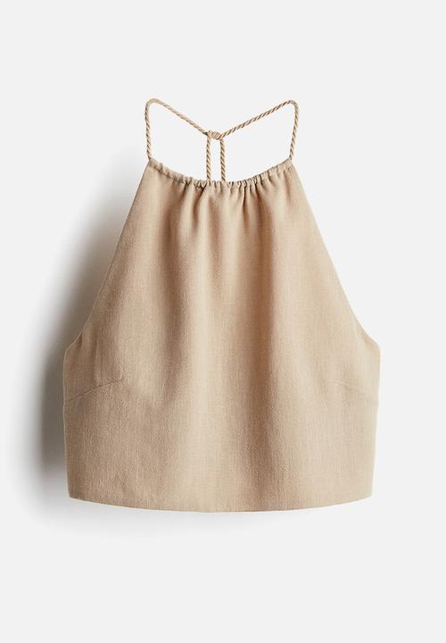 H&M - Drawstring halterneck top - beige