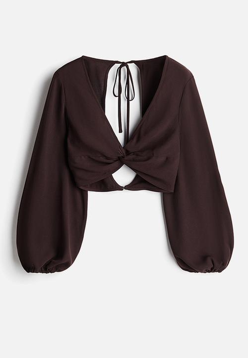 H&M - Open-back blouse - burgundy 