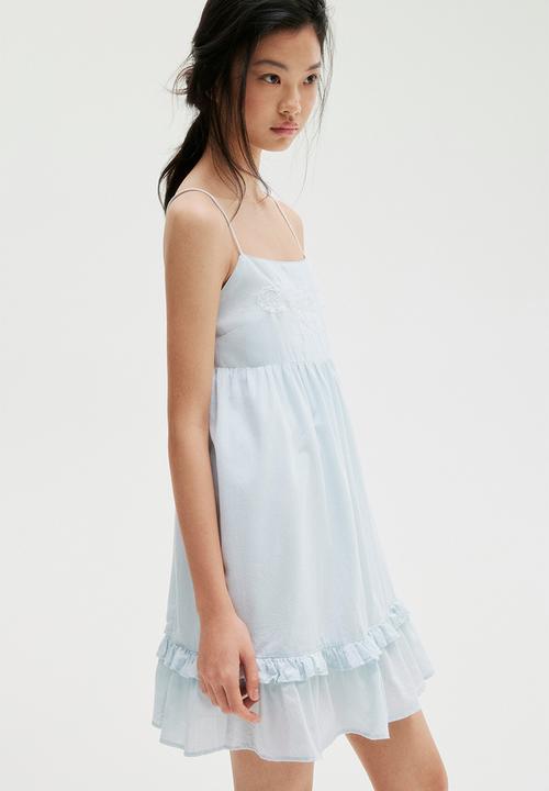 H&M - Cotton strappy dress - light blue