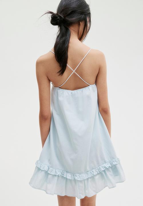 H&M - Cotton strappy dress - light blue