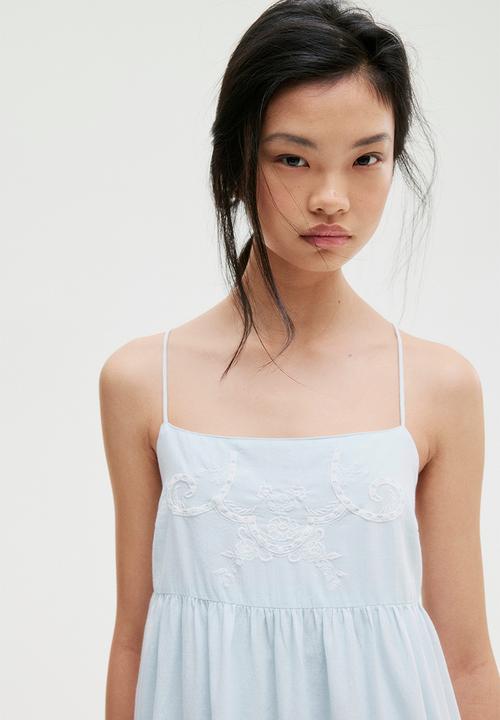H&M - Cotton strappy dress - light blue