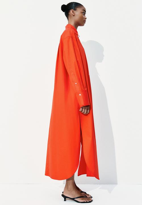 H&M - Oversized cotton shirt dress - bright red