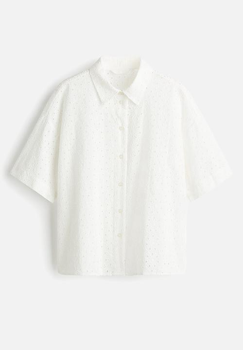 H&M - Broderie anglaise shirt - white