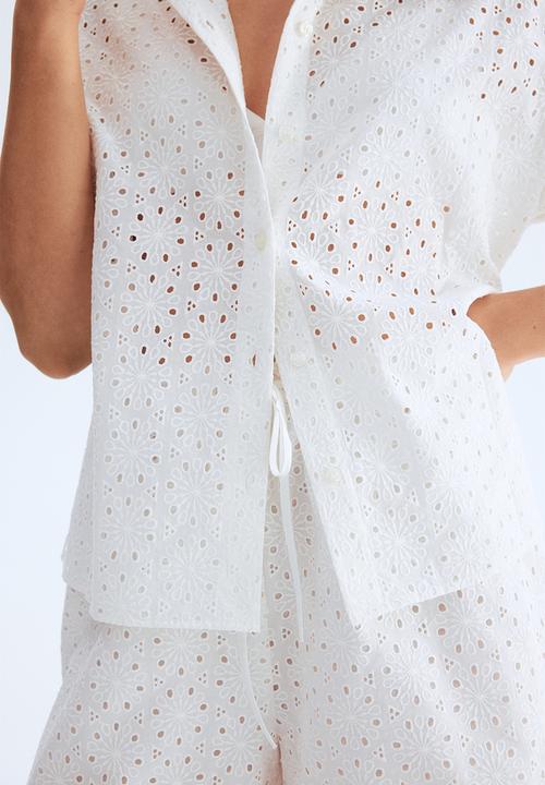 H&M - Broderie anglaise shirt - white