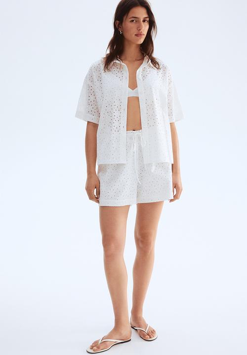 H&M - Broderie anglaise shirt - white