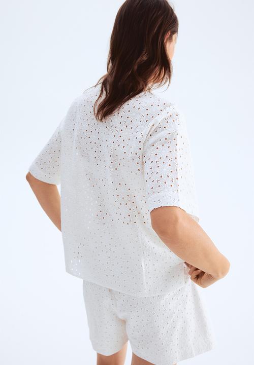 H&M - Broderie anglaise shirt - white