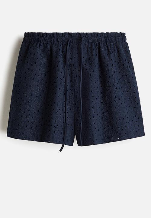 H&M - Broderie anglaise shorts - navy blue