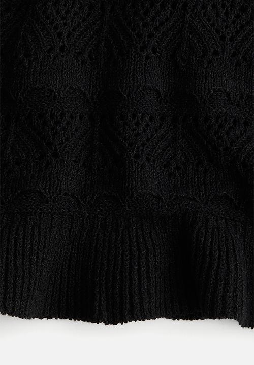 H&M - Crochet-look vest top - black