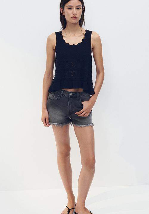 H&M - Crochet-look vest top - black