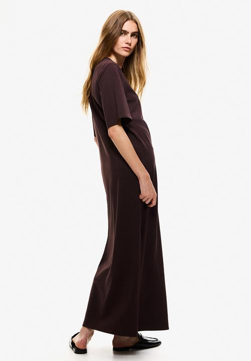 H&M - Long T-shirt dress - dark brown
