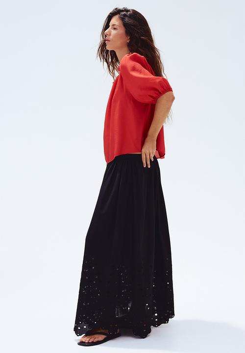 H&M - Frill-trimmed blouse - red