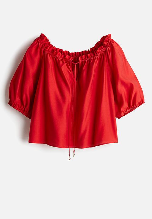 H&M - Frill-trimmed blouse - red