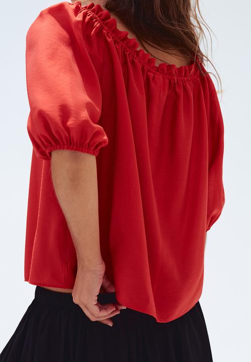 H&M - Frill-trimmed blouse - red