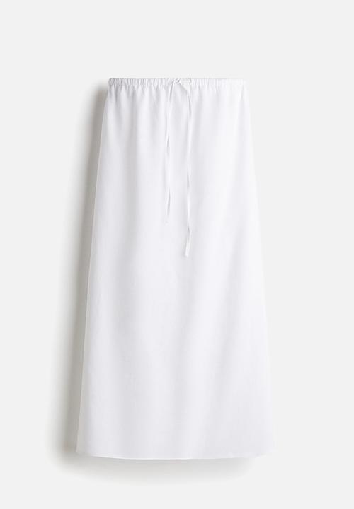 H&M - Linen-blend skirt - white