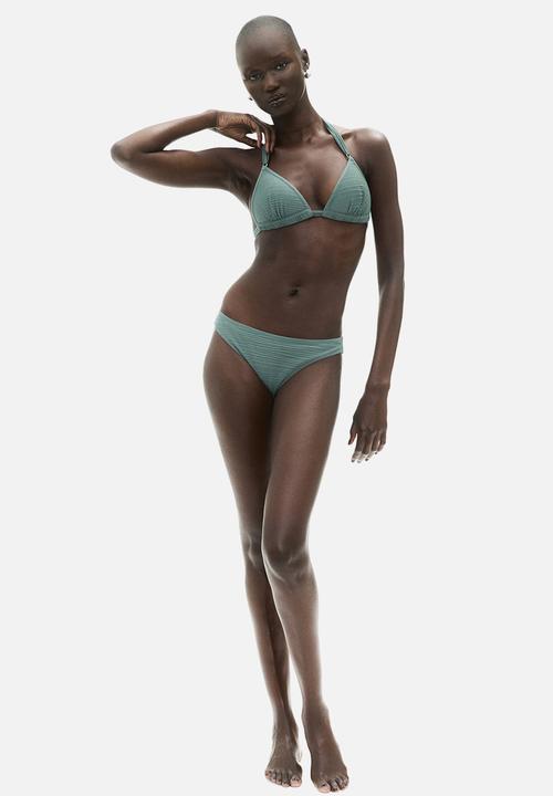 H&M - Push-up triangle bikini top - dusty green