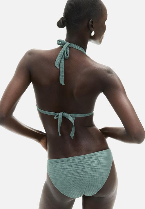 H&M - Push-up triangle bikini top - dusty green